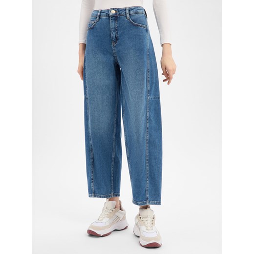Opus Dżinsy - Barrel Lolah Kobiety medium stone jednolity ze sklepu vangraaf w kategorii Jeansy damskie - zdjęcie 187858048
