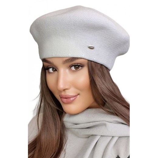 Kamea Arkadia beret damski w pepitkę beżowy ze sklepu intimiti.pl w kategorii Berety damskie - zdjęcie 187858648