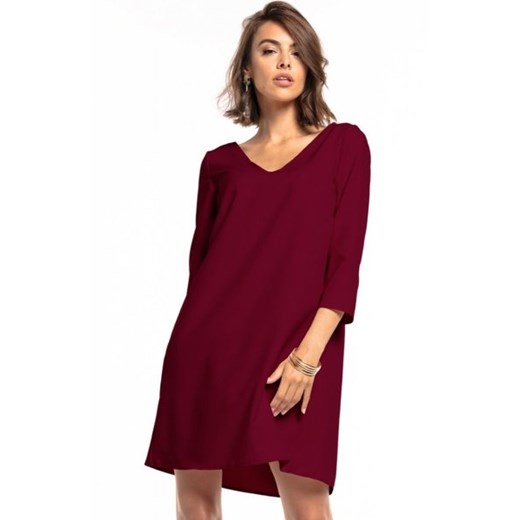 Tessita T322 oversizowa sukienka mini bordowa ze sklepu intimiti.pl w kategorii Sukienki - zdjęcie 187858915