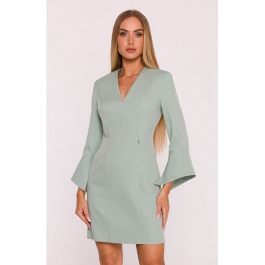 Moe sukienka z szerokimi mankietami miętowa M876 ze sklepu intimiti.pl w kategorii Sukienki - zdjęcie 187859139
