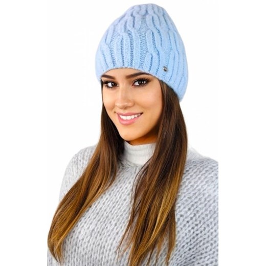 Kamea Gizma puszysta zimowa czapka na polarze błękitna ze sklepu intimiti.pl w kategorii Czapki zimowe damskie - zdjęcie 187859279