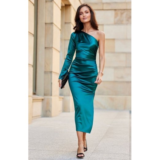 Roco satynowa sukienka midi asymetryczna ze sklepu intimiti.pl w kategorii Sukienki - zdjęcie 187859295
