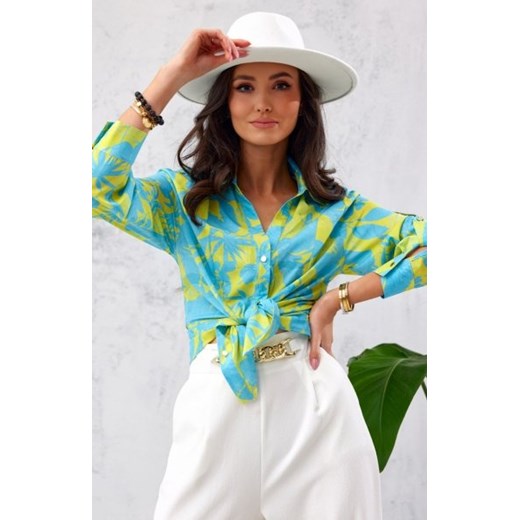 Elegancka koszula w kwiaty 0136/L40 ze sklepu intimiti.pl w kategorii Koszule damskie - zdjęcie 187859427