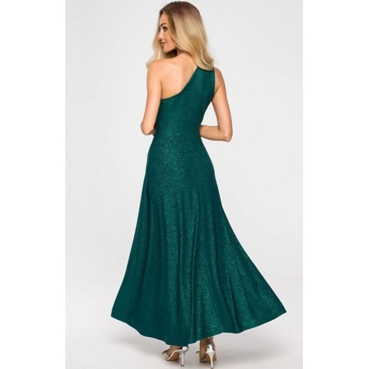 Błyszcząca długa sukienka z wycięciem M718 Moe intimiti.pl