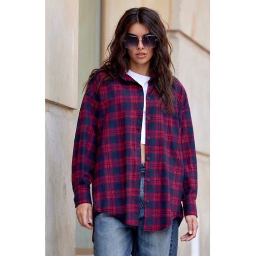 Oversizowa koszula w kratę A25 ze sklepu intimiti.pl w kategorii Koszule damskie - zdjęcie 187859619