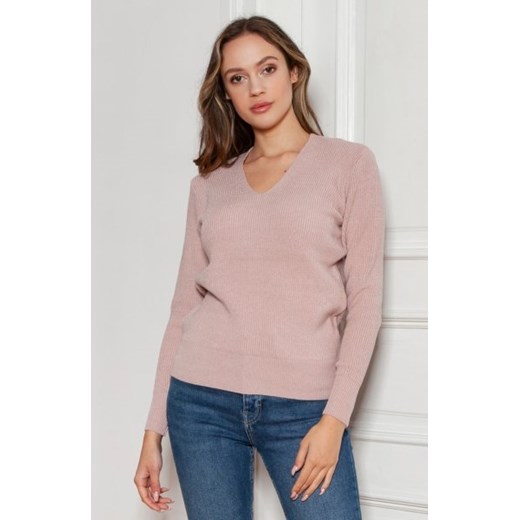 Sweter w prążek różowy SWE146 ze sklepu intimiti.pl w kategorii Swetry damskie - zdjęcie 187859916