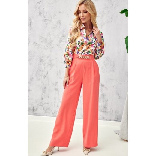 Szerokie spodnie plazzo pomarańczowe 0011 ze sklepu intimiti.pl w kategorii Spodnie damskie - zdjęcie 187860049