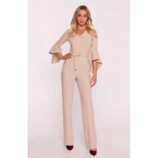 Stylove S416 kombinezon z rękawami z falbaną beżowy ze sklepu intimiti.pl w kategorii Kombinezony damskie - zdjęcie 187860059