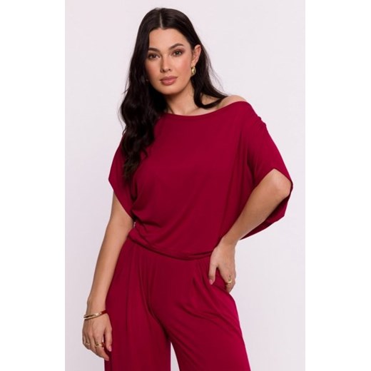 Bewear B287 bluzka wiskozowa nietoperz bordowa ze sklepu intimiti.pl w kategorii Bluzki damskie - zdjęcie 187860187