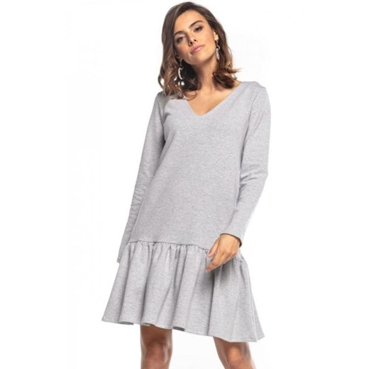 Tessita T355 sportowa sukienka z falbaną szara ze sklepu intimiti.pl w kategorii Sukienki - zdjęcie 187860479