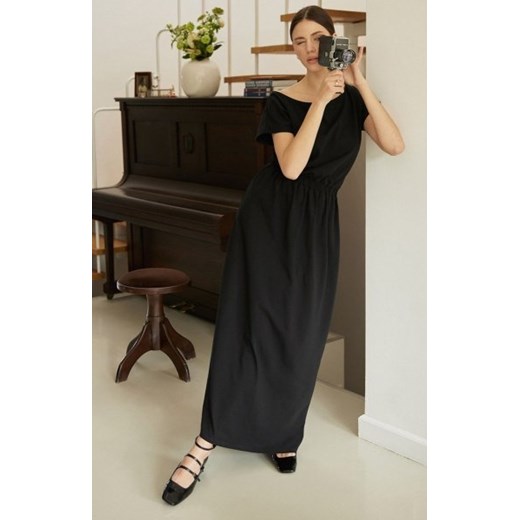 Bewear B264 maxi sukienka bawełniana czarna ze sklepu intimiti.pl w kategorii Sukienki - zdjęcie 187860635