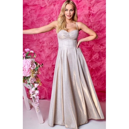 Duet gorset długa sukienka szampańska błyszcząca ze sklepu intimiti.pl w kategorii Sukienki - zdjęcie 187860665