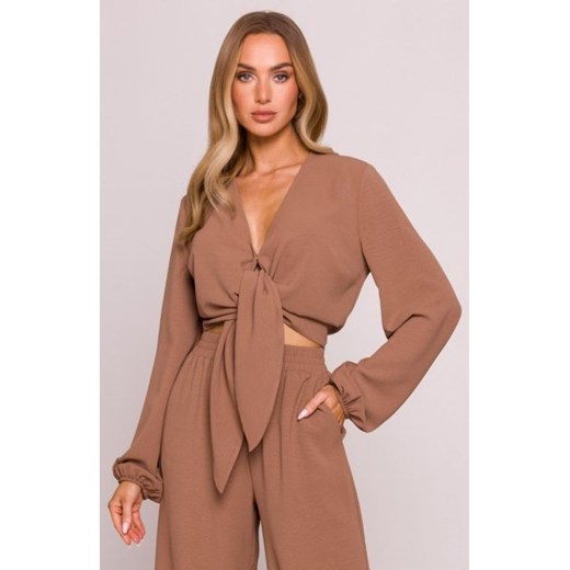 Moe krótka bluzka czekoladowa M861 ze sklepu intimiti.pl w kategorii Bluzki damskie - zdjęcie 187860845