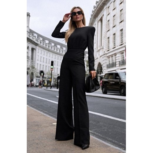 Moe kombinezon ze zdobieniem w pasie czarny M811 ze sklepu intimiti.pl w kategorii Kombinezony damskie - zdjęcie 187860989