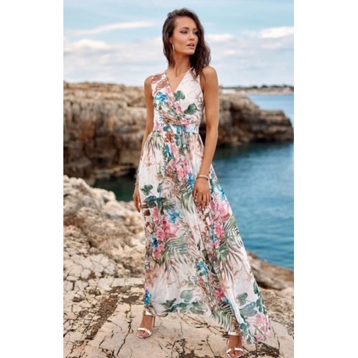 Szyfonowa długa sukienka letnia kolorowa 0209 U67 ze sklepu intimiti.pl w kategorii Sukienki - zdjęcie 187861049