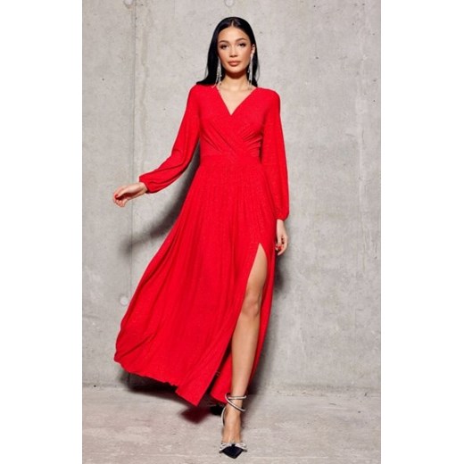 Roco 0227 długa sukienka wieczorowa czerwona ze sklepu intimiti.pl w kategorii Sukienki - zdjęcie 187861105