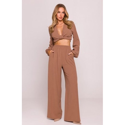 Moe długie spodnie letnie czekoladowe M862 ze sklepu intimiti.pl w kategorii Spodnie damskie - zdjęcie 187861318