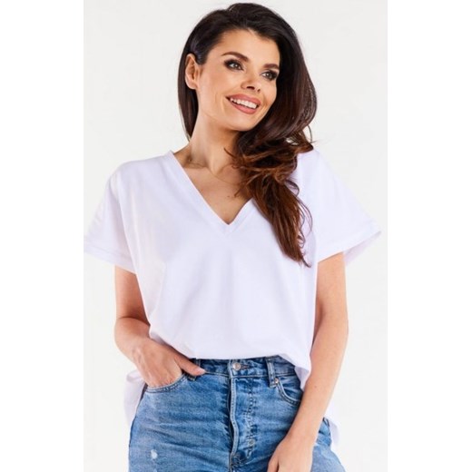Infinite M267 oversizowa bluzka biała ze sklepu intimiti.pl w kategorii Bluzki damskie - zdjęcie 187861506