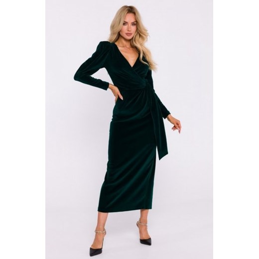 Moe welurowa sukienka wieczorowa maxi zielona M828 ze sklepu intimiti.pl w kategorii Sukienki - zdjęcie 187861508
