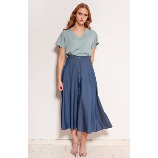 Spódnica na guziki jeans SP131 ze sklepu intimiti.pl w kategorii Spódnice - zdjęcie 187861519