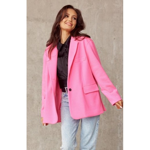 Oversizowy żakiet damski amarantowy ze sklepu intimiti.pl w kategorii Marynarki damskie - zdjęcie 187861629