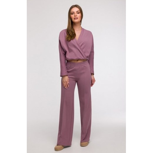 Bewear B296 spodnie dresowe z przeszyciami wrzosowe ze sklepu intimiti.pl w kategorii Spodnie damskie - zdjęcie 187861727