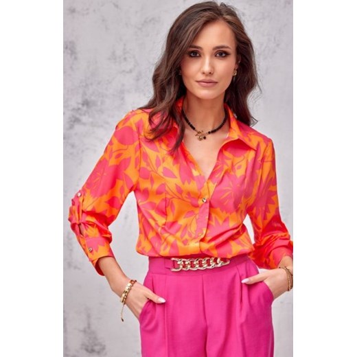 Elegancka koszula w kwiaty 0136/L37 ze sklepu intimiti.pl w kategorii Koszule damskie - zdjęcie 187862636