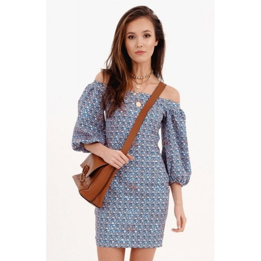 Dopasowana sukienka letnia z hiszpańskim dekoltem 0278/B03 ze sklepu intimiti.pl w kategorii Sukienki - zdjęcie 187862815