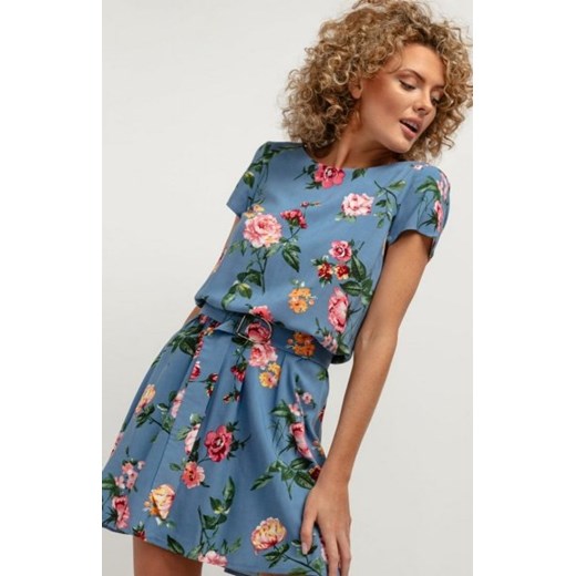 Tessita T390 mini sukienka w kwiaty blue ze sklepu intimiti.pl w kategorii Sukienki - zdjęcie 187863036