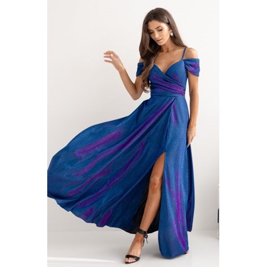 Duet Valentina długa sukienka lux chaber-amarant ze sklepu intimiti.pl w kategorii Sukienki - zdjęcie 187863117