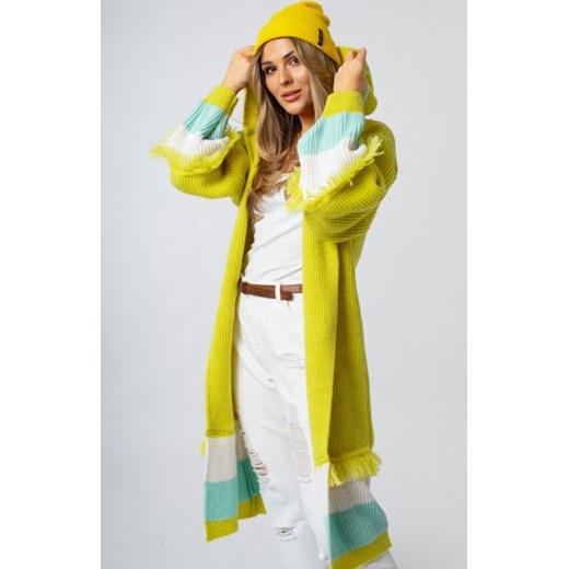Lori oversizowy kardigan z kapturem lime ze sklepu intimiti.pl w kategorii Swetry damskie - zdjęcie 187863228