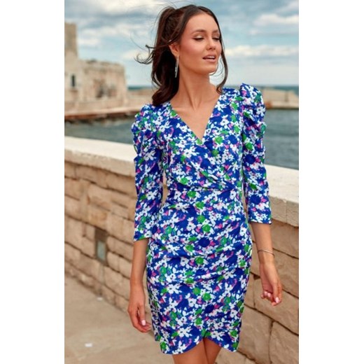 Roco 329 dopasowana mini sukienka w stokrotki F28 ze sklepu intimiti.pl w kategorii Sukienki - zdjęcie 187863445