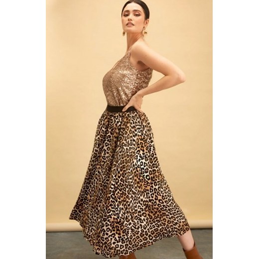 Spódnica midi w panterkę ze sklepu intimiti.pl w kategorii Spódnice - zdjęcie 187863527