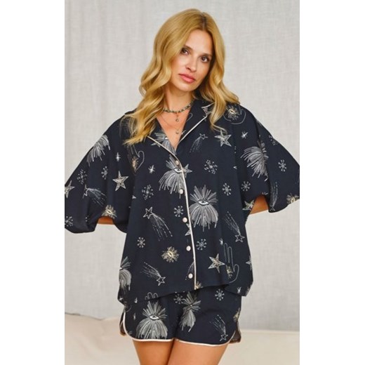 Czarna dwuczęściowa piżama damska PM.7180 ze sklepu intimiti.pl w kategorii Piżamy damskie - zdjęcie 187863818