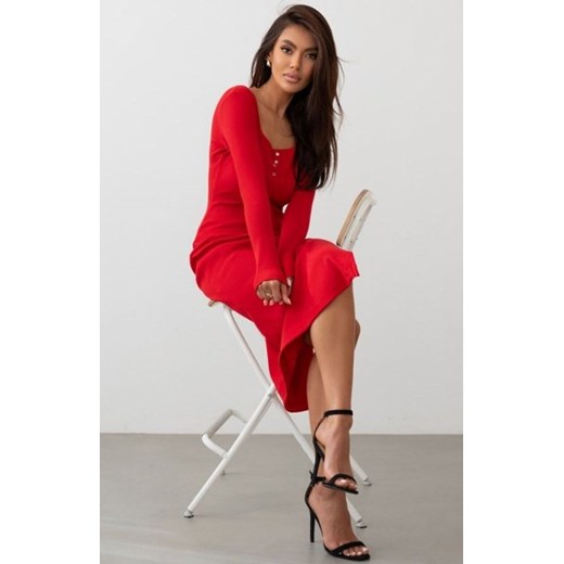 Ivon Lumina czerwona elastyczna sukienka midi ze sklepu intimiti.pl w kategorii Sukienki - zdjęcie 187863836