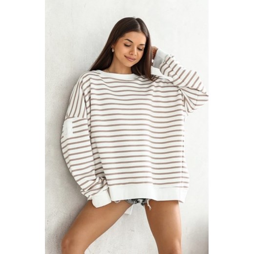 Oversizowa bluza damska Flow beżowy ze sklepu intimiti.pl w kategorii Bluzy damskie - zdjęcie 187863985