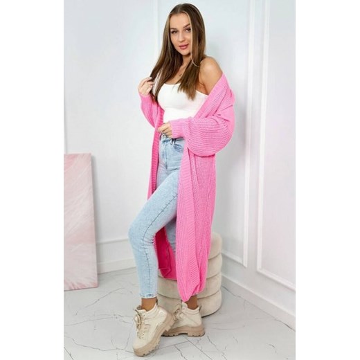 Sweter długi kardigan różowy ze sklepu intimiti.pl w kategorii Swetry damskie - zdjęcie 187864039