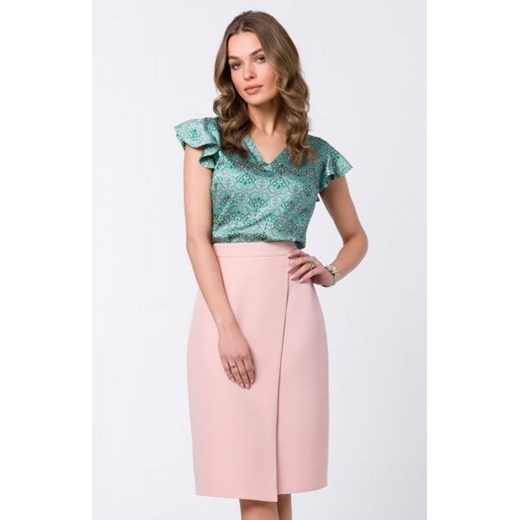 Stylove S343 pudrowa spódnica z wysokim stanem ze sklepu intimiti.pl w kategorii Spódnice - zdjęcie 187864107