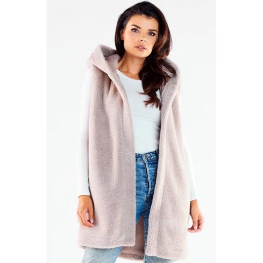 Barankowa kamizelka z kapturem A535 ze sklepu intimiti.pl w kategorii Kamizelki damskie - zdjęcie 187864898