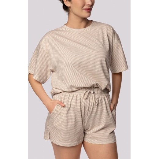 Mona bawełniana piżama damska stripe ecru ze sklepu intimiti.pl w kategorii Piżamy damskie - zdjęcie 187865017
