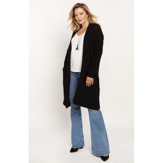 MKM PA008 swetrowy płaszcz czarny ze sklepu intimiti.pl w kategorii Swetry damskie - zdjęcie 187865126