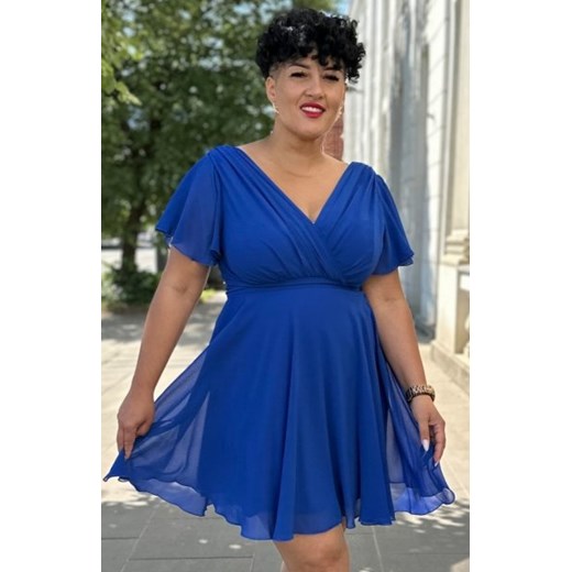 Nifiko Mona szyfonowa sukienka chabrowa ze sklepu intimiti.pl w kategorii Sukienki - zdjęcie 187865715