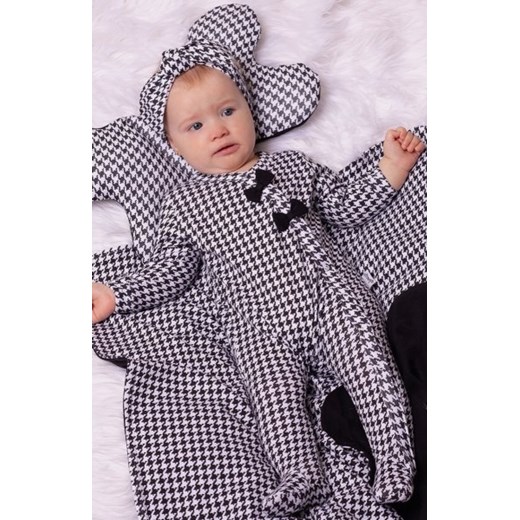 Bawełniany pajacyk dziewczęcy pepitka i kokardki ze sklepu intimiti.pl w kategorii Pajacyki - zdjęcie 187865796