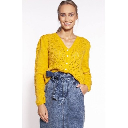 MKM SWE271 rozpinany sweterek damski żółty ze sklepu intimiti.pl w kategorii Swetry damskie - zdjęcie 187865815