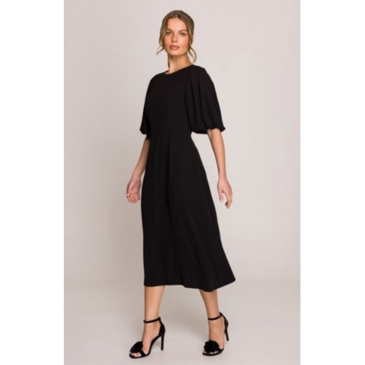 Stylove S399 sukienka z bufiastymi rękawami czarna ze sklepu intimiti.pl w kategorii Sukienki - zdjęcie 187865916