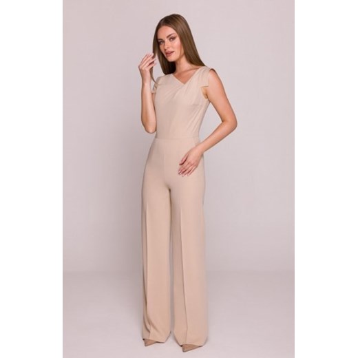Stylove S407 kombinezon z asymetrycznym dekoltem beżowy ze sklepu intimiti.pl w kategorii Kombinezony damskie - zdjęcie 187866036
