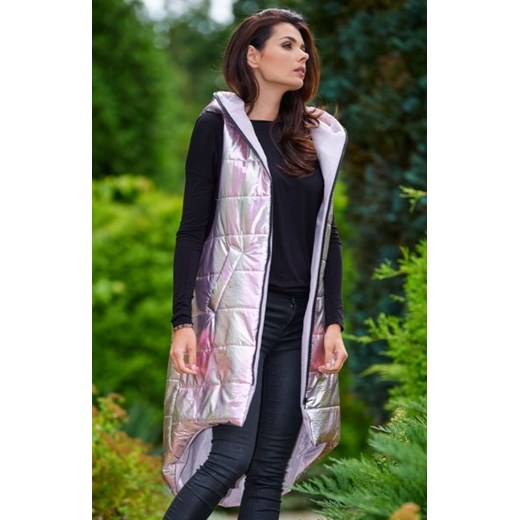 Modna kamizelka damska holo różowa A386 ze sklepu intimiti.pl w kategorii Kamizelki damskie - zdjęcie 187866116