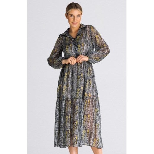 Figl M942 wzorzysta sukienka midi ze sklepu intimiti.pl w kategorii Sukienki - zdjęcie 187866216