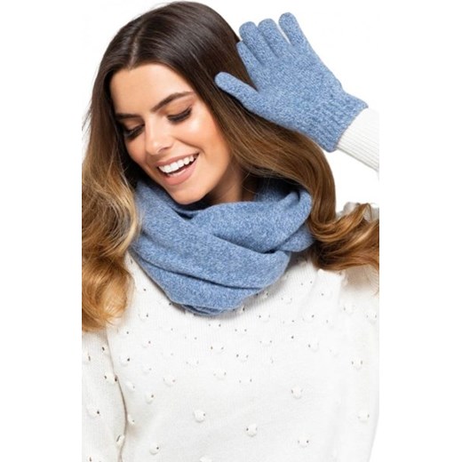 Niebieskie wełniane rękawiczki Anna ze sklepu intimiti.pl w kategorii Rękawiczki damskie - zdjęcie 187866447