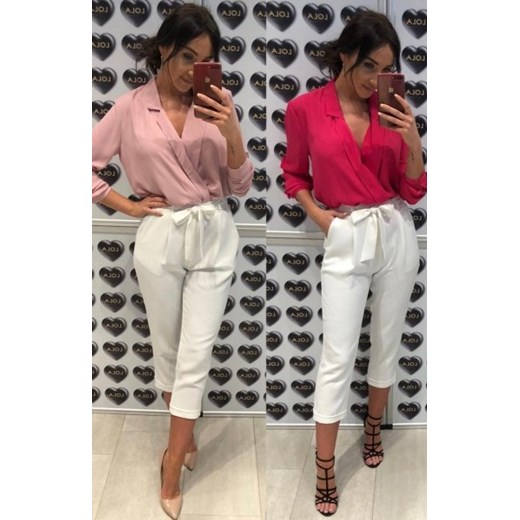 Eleganckie spodnie białe 7/8 ze sklepu intimiti.pl w kategorii Spodnie damskie - zdjęcie 187866457